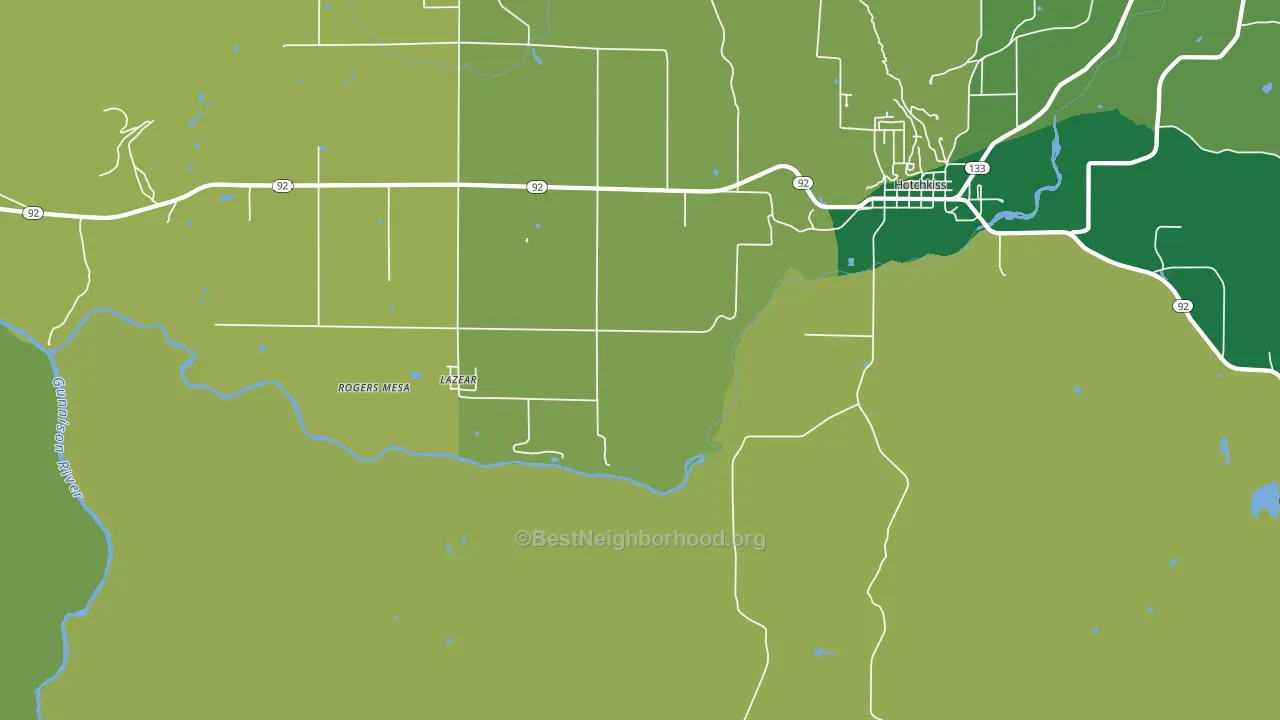 Lazear, CO block-group voter-turnout map