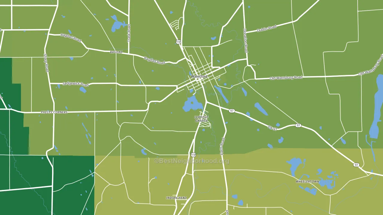 Le Boeuf Gardens, PA block-group voter-turnout map