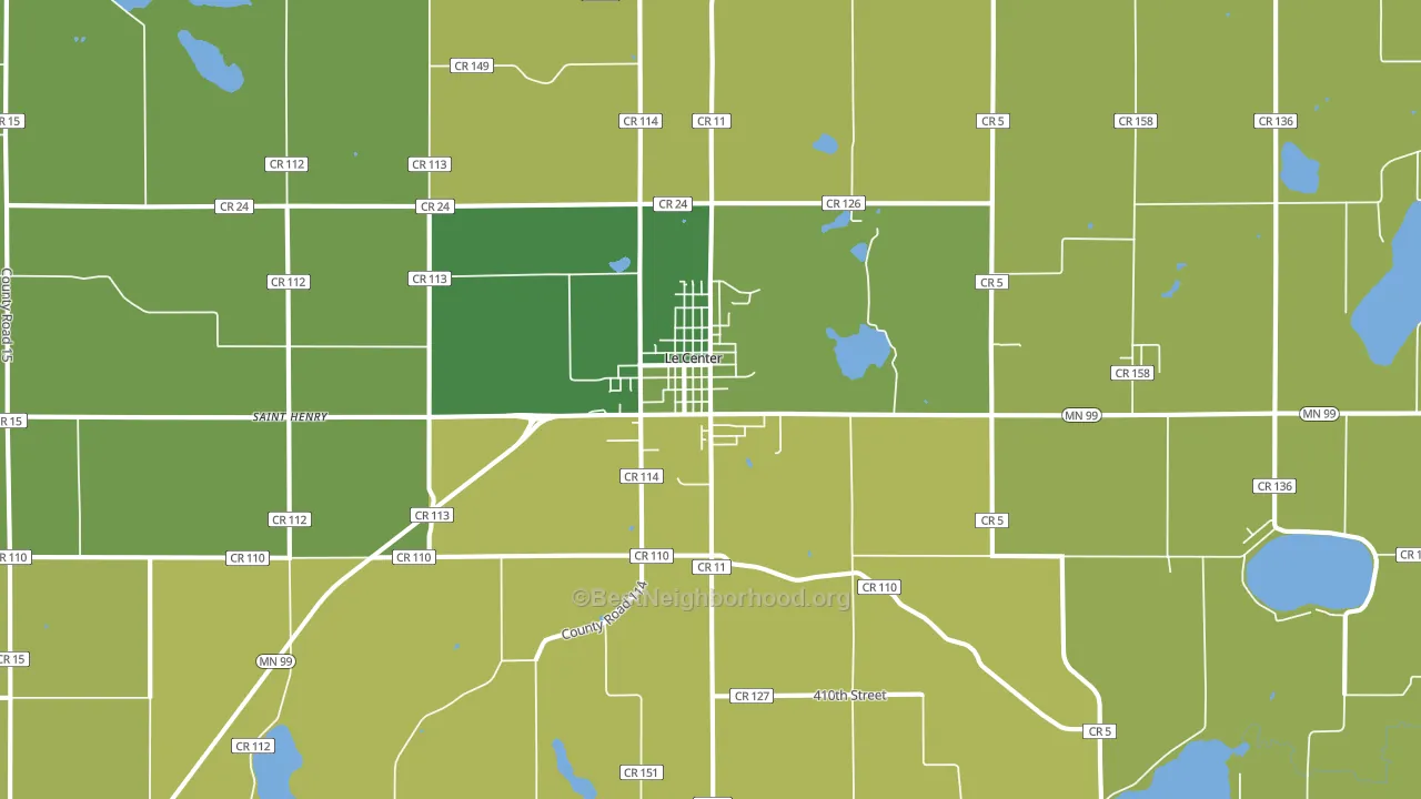 Le Center, MN block-group voter-turnout map