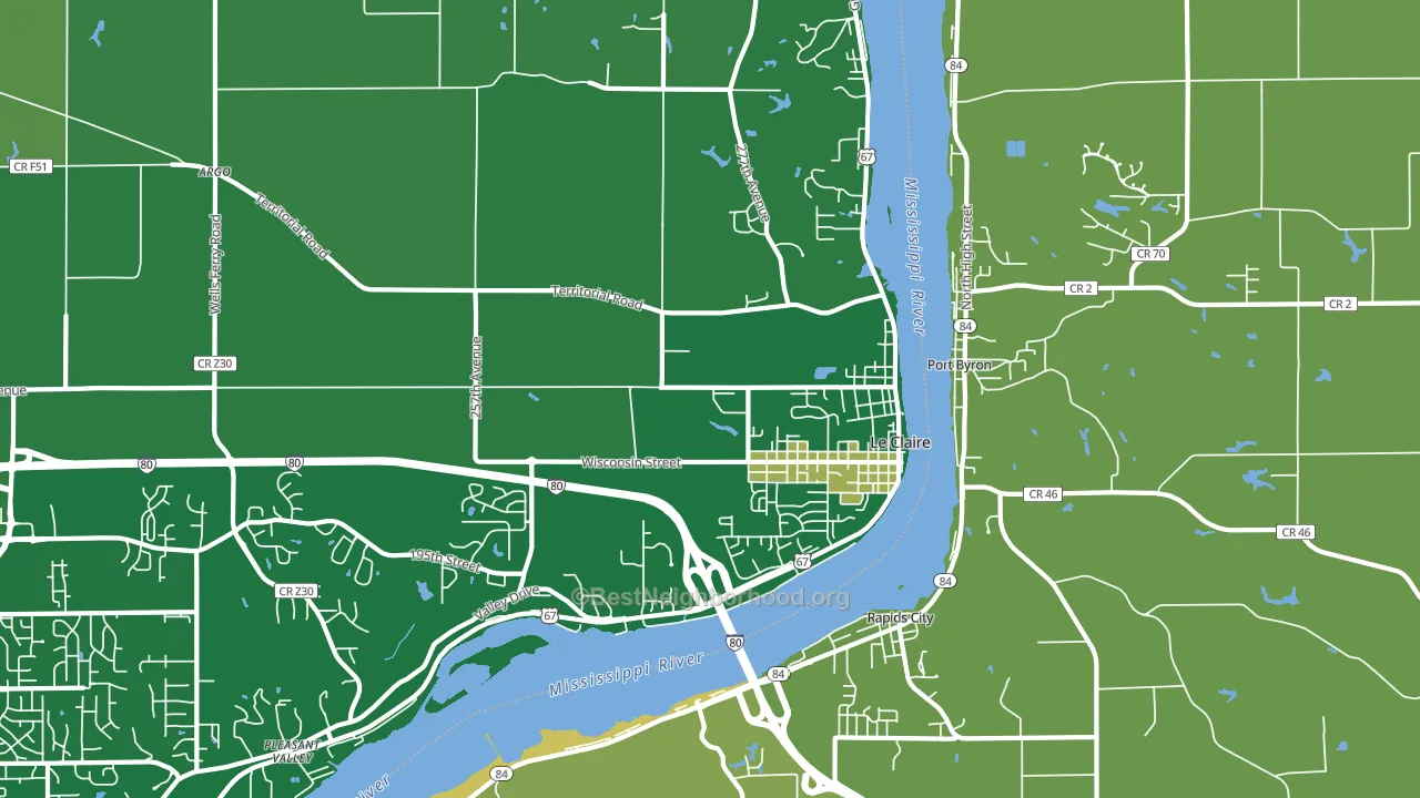 Le Claire, IA block-group voter-turnout map