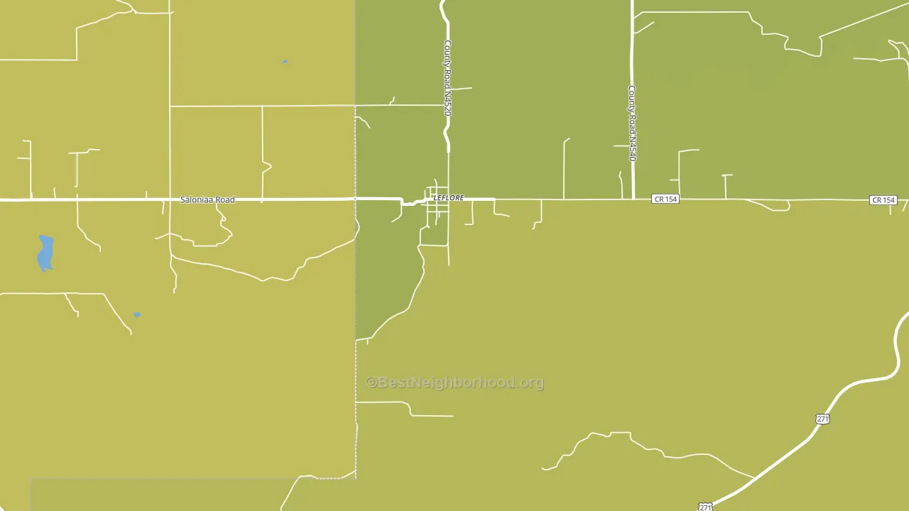 Le Flore, OK block-group voter-turnout map