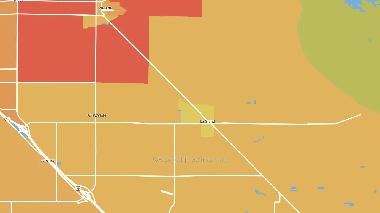 Le Grand, CA block-group voter-turnout map