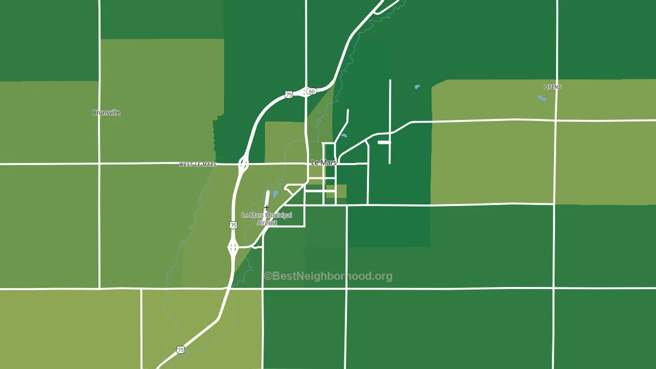 Le Mars, IA block-group voter-turnout map