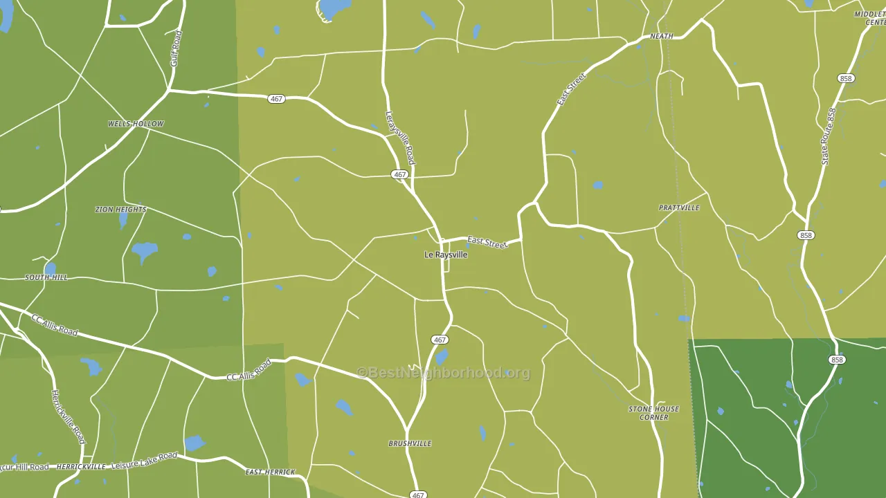 Le Raysville, PA block-group voter-turnout map