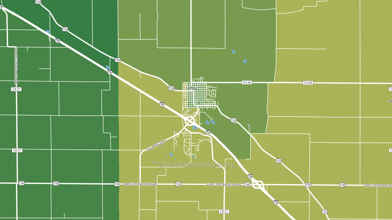 Le Roy, IL block-group voter-turnout map