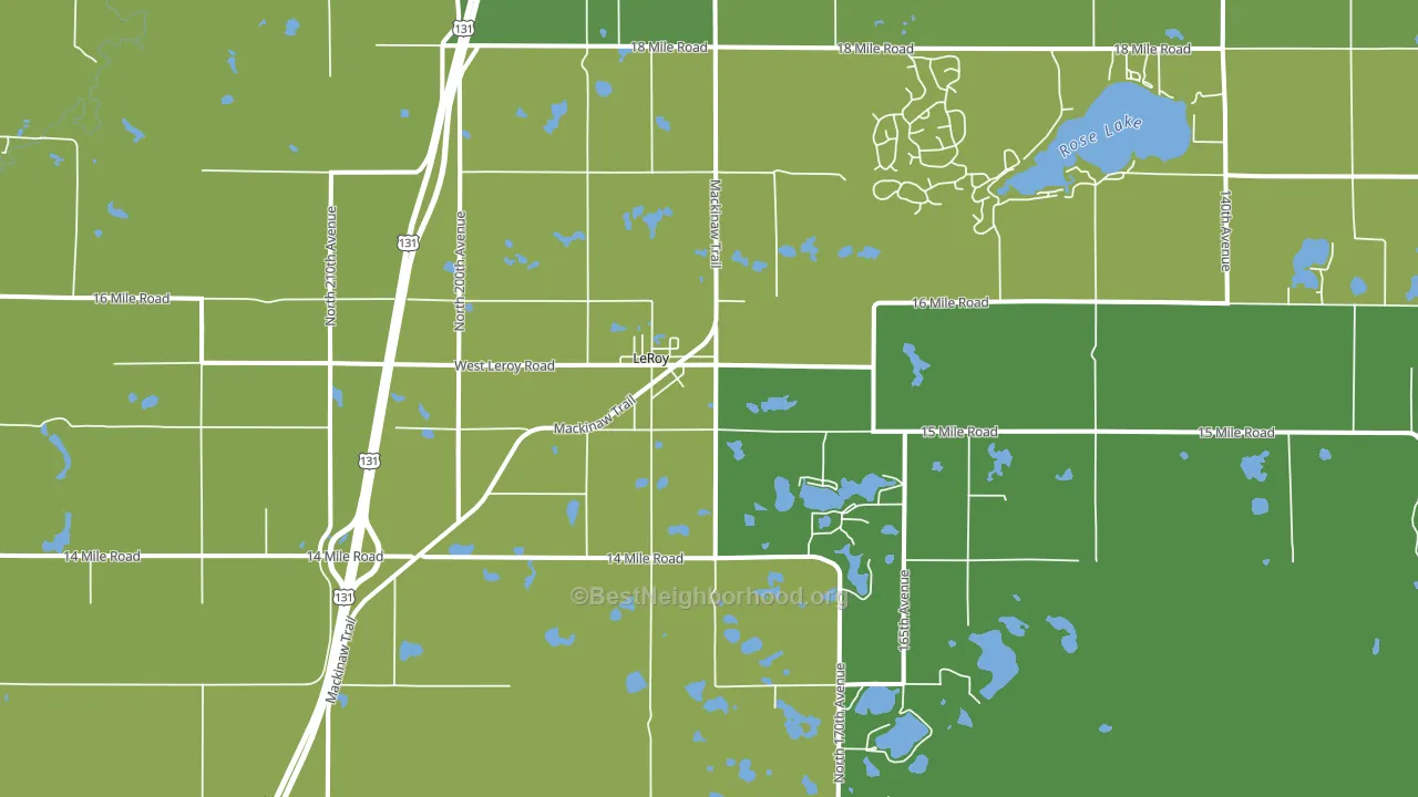 Le Roy, MI block-group voter-turnout map