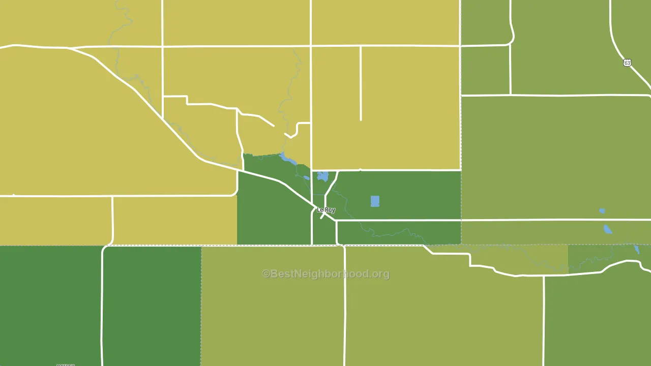 Le Roy, MN block-group voter-turnout map