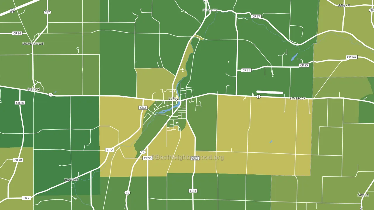 Le Roy, NY block-group voter-turnout map