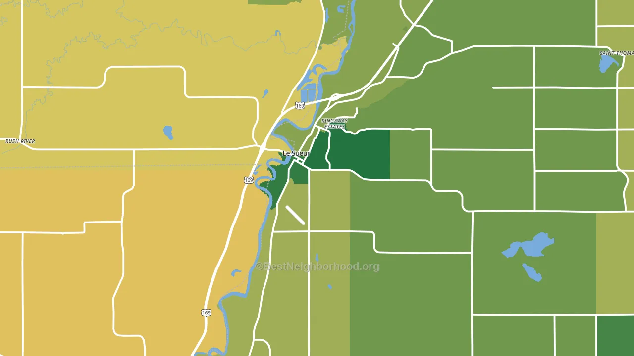 Le Sueur, MN block-group voter-turnout map