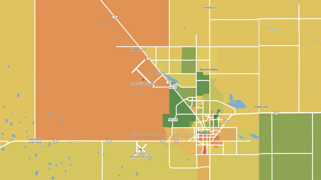 Lea County, NM block-group voter-turnout map