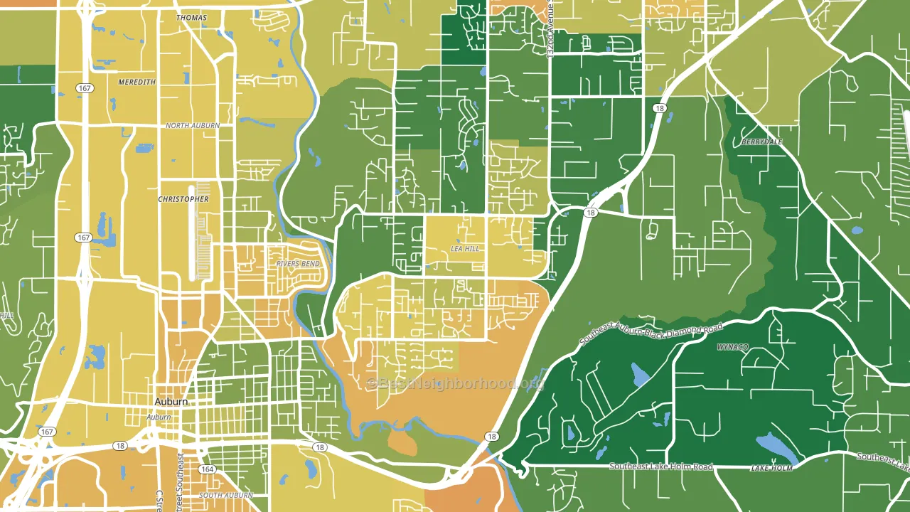 Lea Hill, Auburn, WA block-group voter-turnout map
