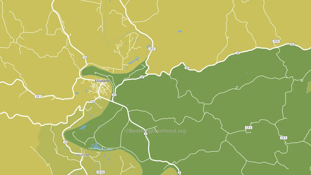 Leachtown, WV block-group voter-turnout map