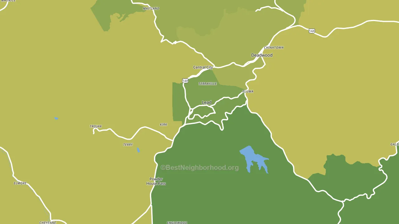 Lead, SD block-group voter-turnout map