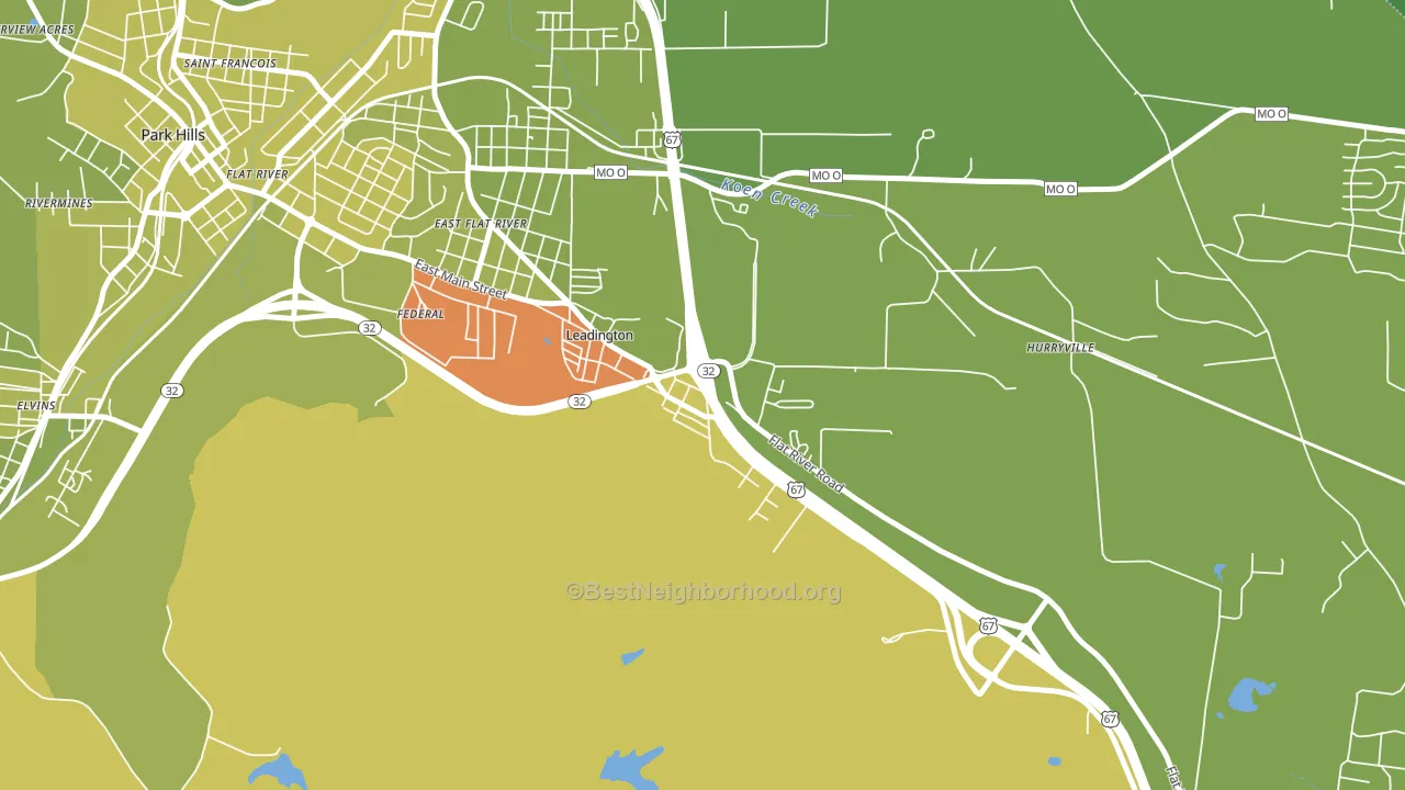 Leadington, MO block-group voter-turnout map