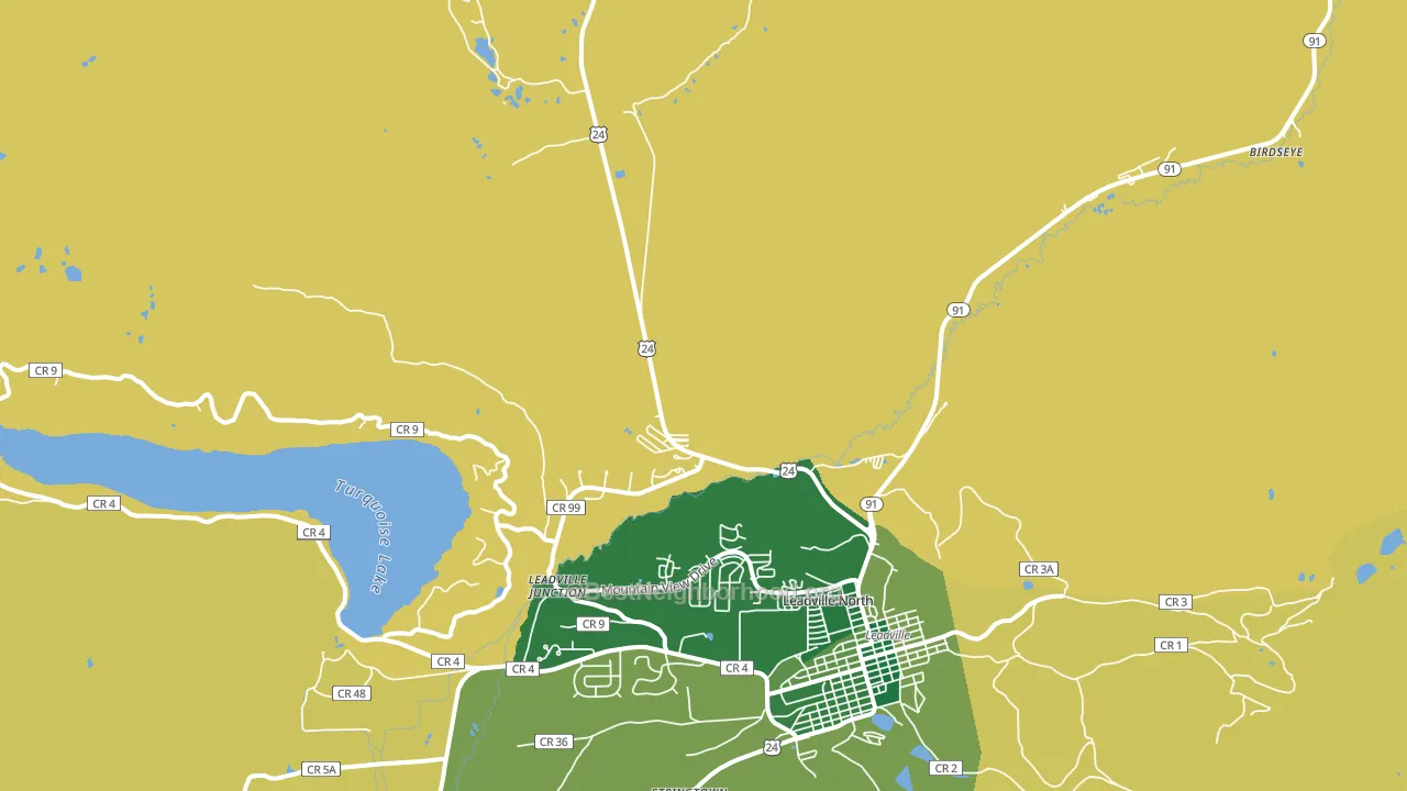 Leadville North, CO block-group voter-turnout map