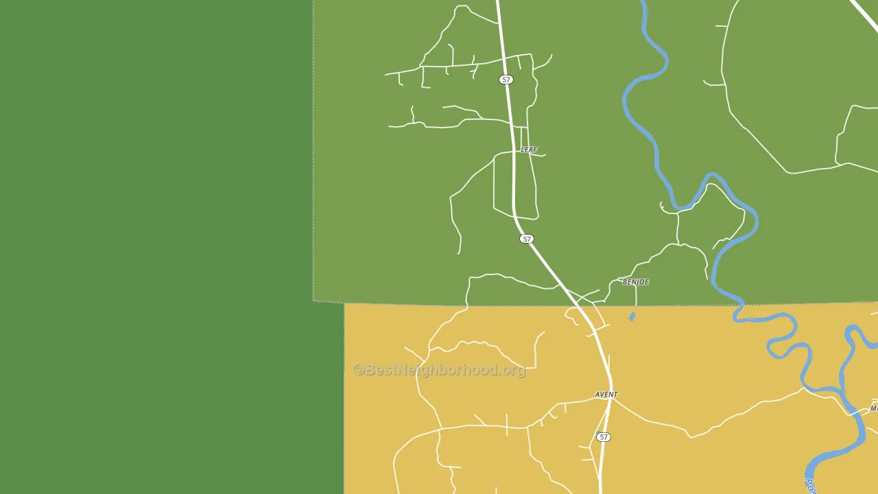 Leaf, MS block-group voter-turnout map