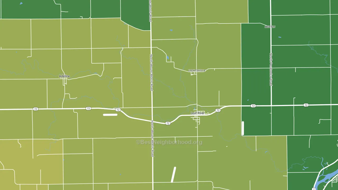 Leaf River, IL block-group voter-turnout map