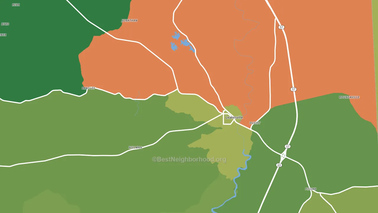 Leakesville, MS block-group voter-turnout map