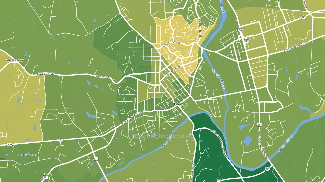 Leaksville, Eden, NC block-group voter-turnout map