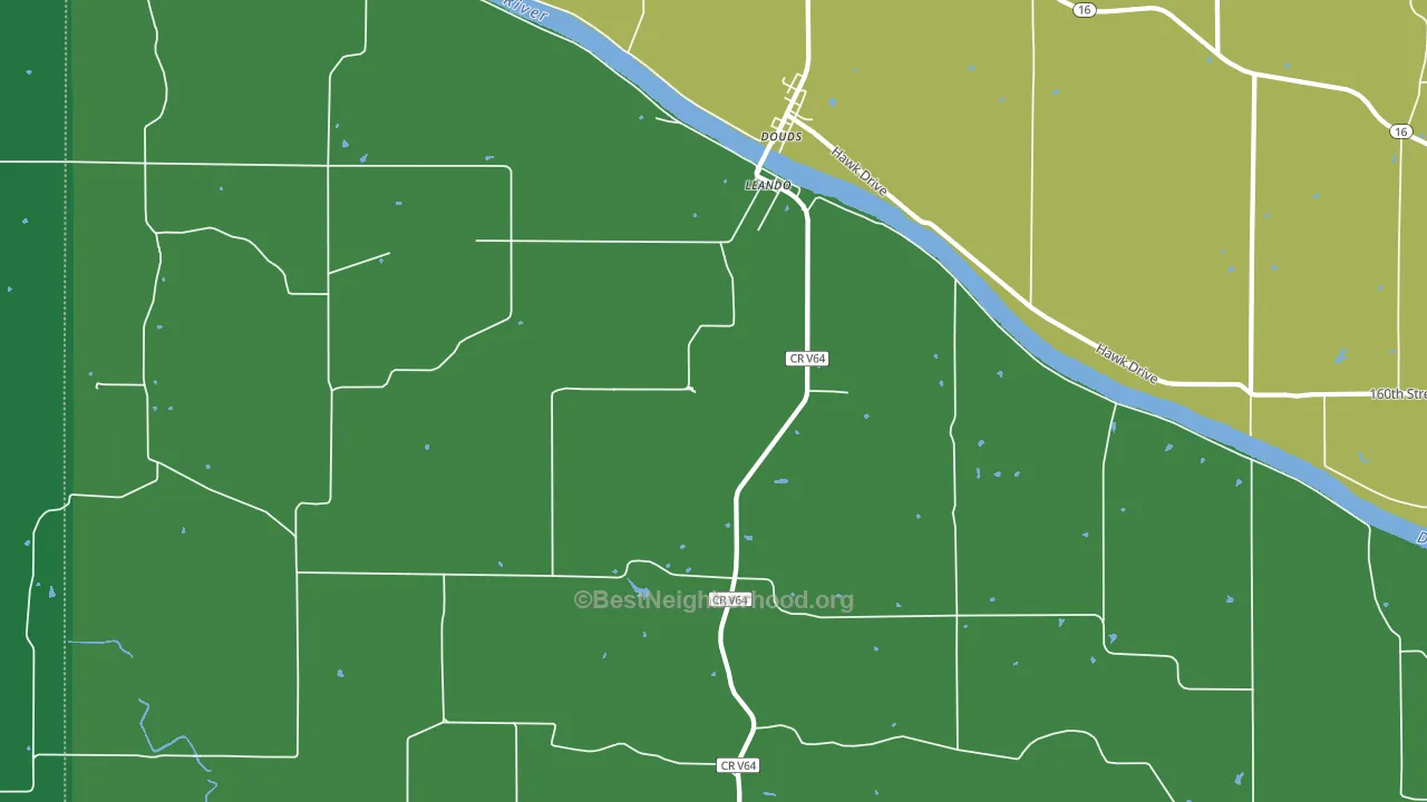 Leando, IA block-group voter-turnout map
