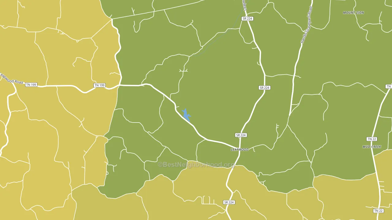 Leapwood, TN block-group voter-turnout map