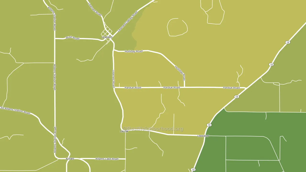 Learned, MS block-group voter-turnout map