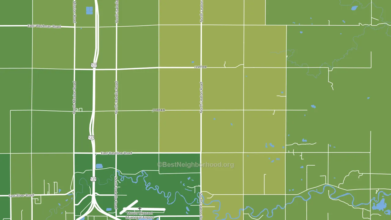 Leaton, MI block-group voter-turnout map