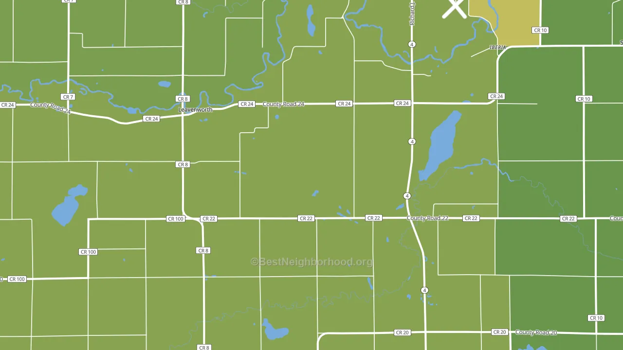 Leavenworth, MN block-group voter-turnout map