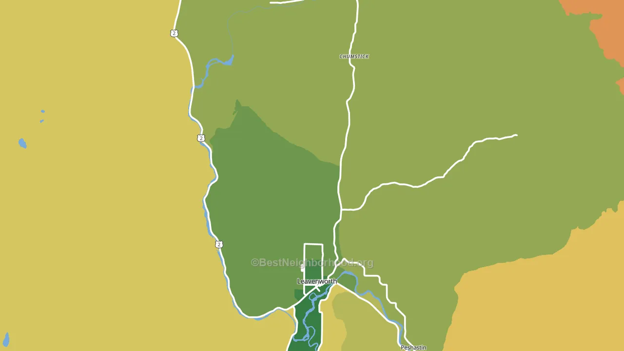 Leavenworth, WA block-group voter-turnout map