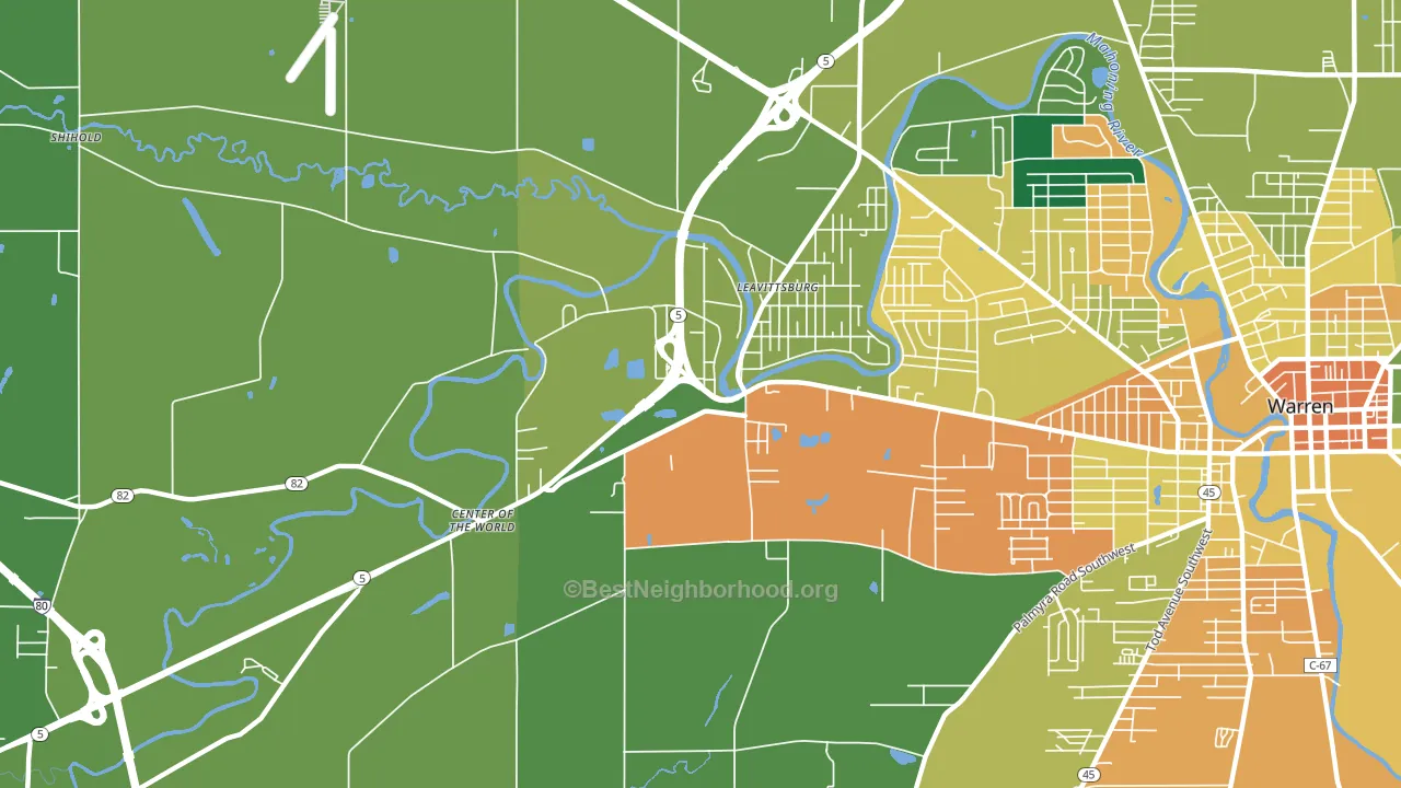 Leavittsburg, OH block-group voter-turnout map