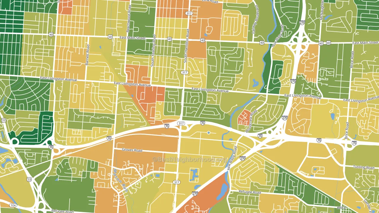 Leawood, Columbus, OH block-group voter-turnout map