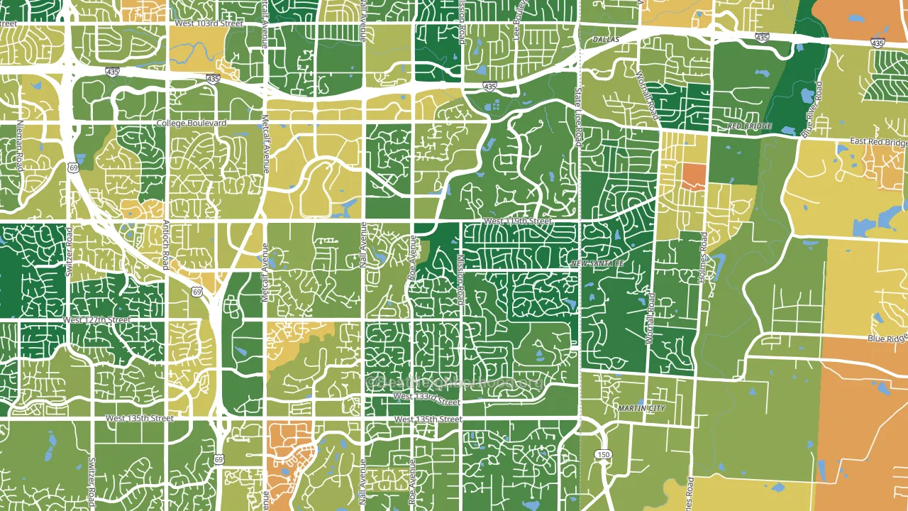 Leawood, KS block-group voter-turnout map