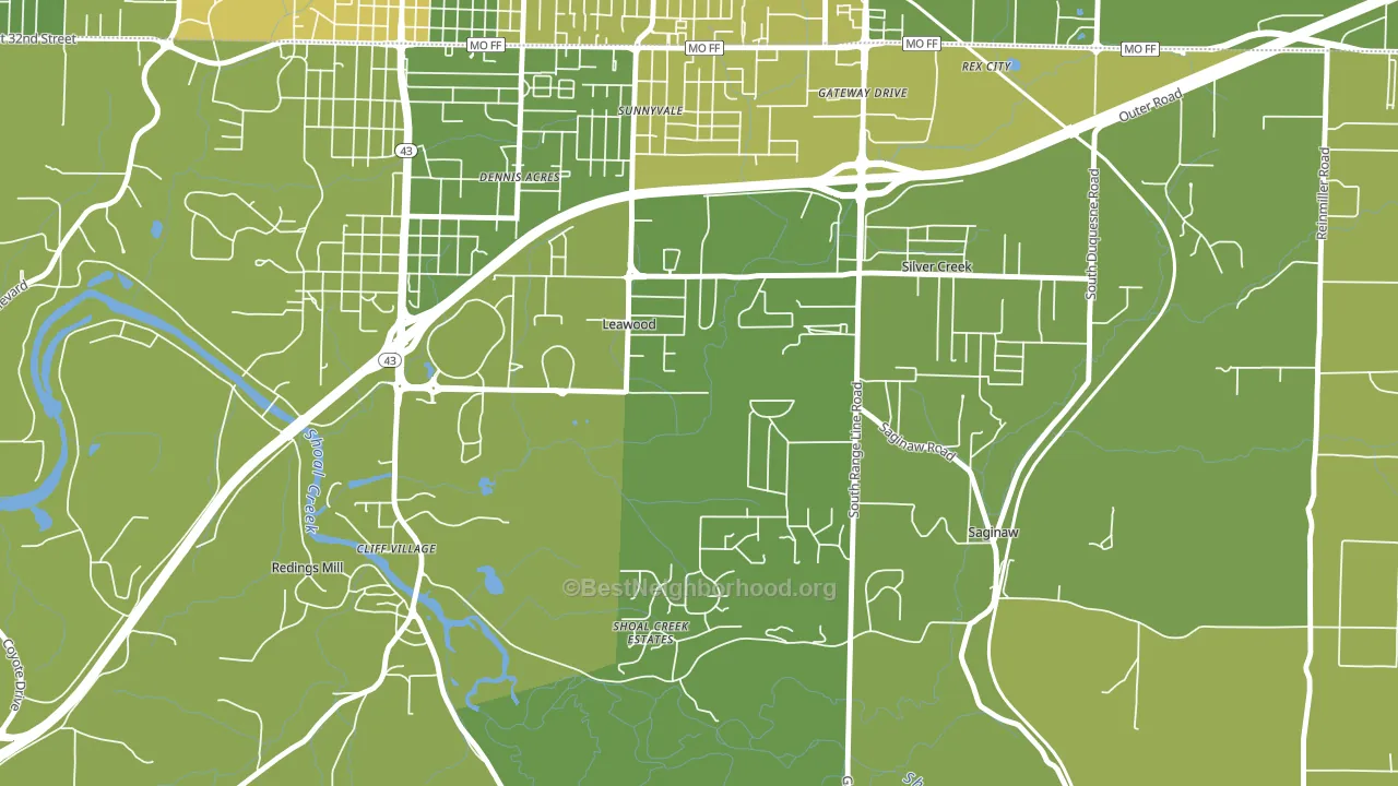 Leawood, MO block-group voter-turnout map