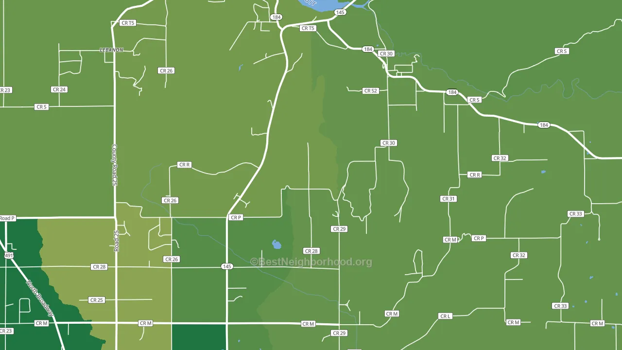 Lebanon, CO block-group voter-turnout map