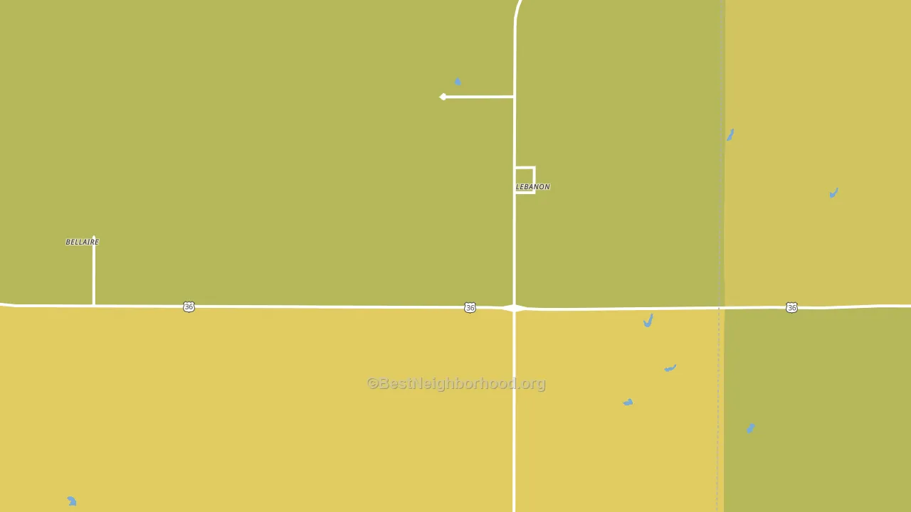 Lebanon, KS block-group voter-turnout map