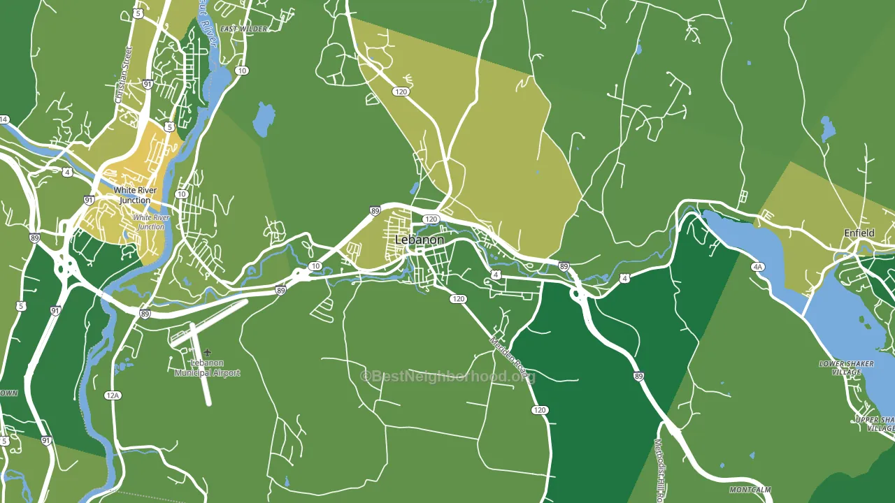 Lebanon, NH block-group voter-turnout map