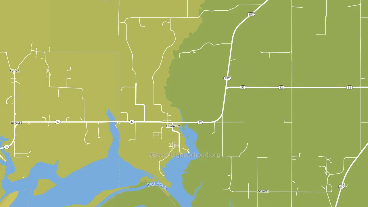 Lebanon, OK block-group voter-turnout map