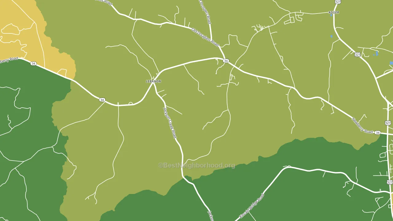 Lebanon, SC block-group voter-turnout map