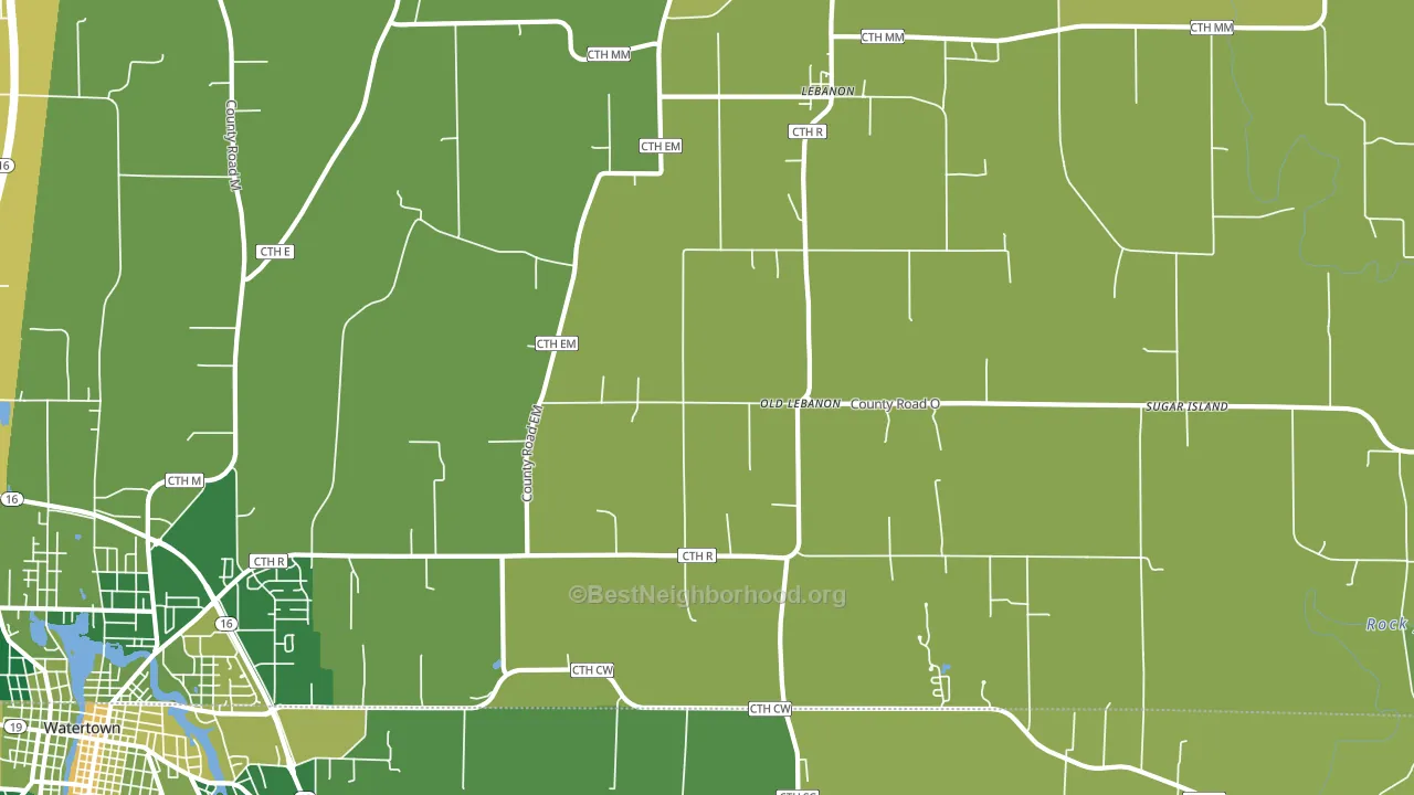 Lebanon, WI block-group voter-turnout map