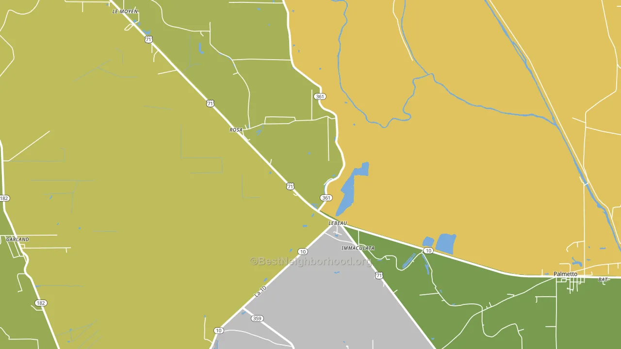 Lebeau, LA block-group voter-turnout map