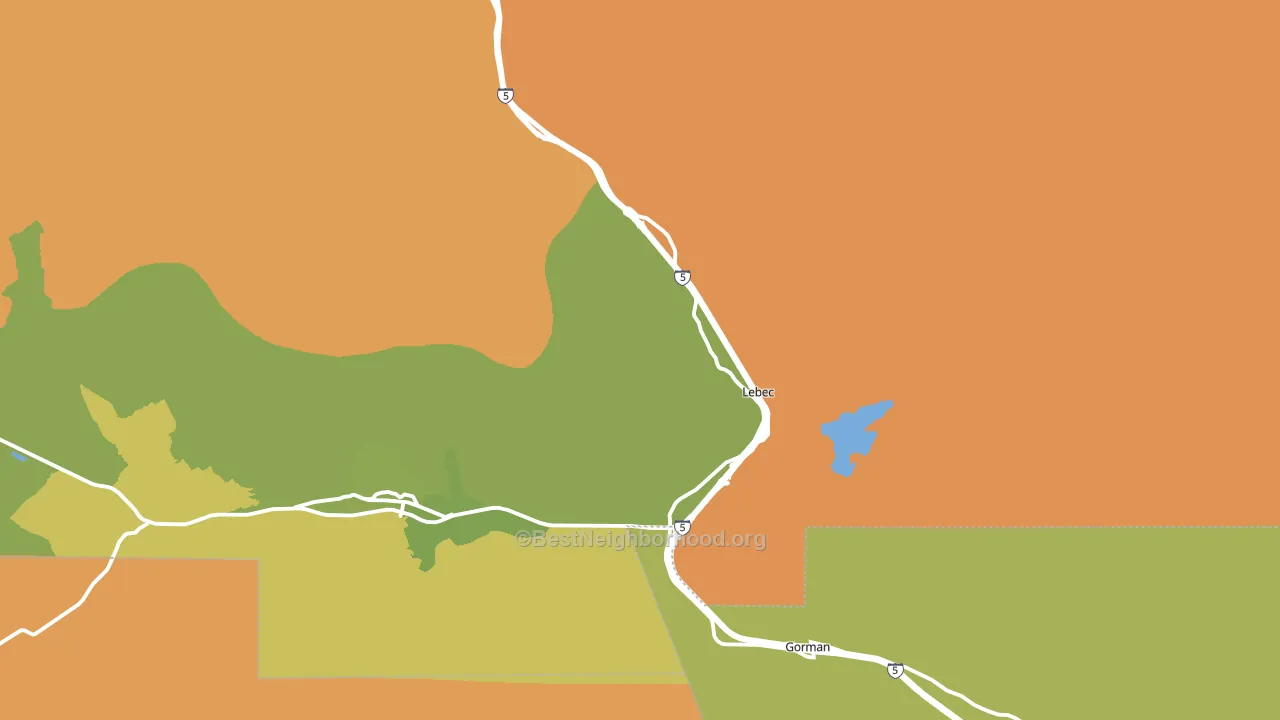 Lebec, CA block-group voter-turnout map