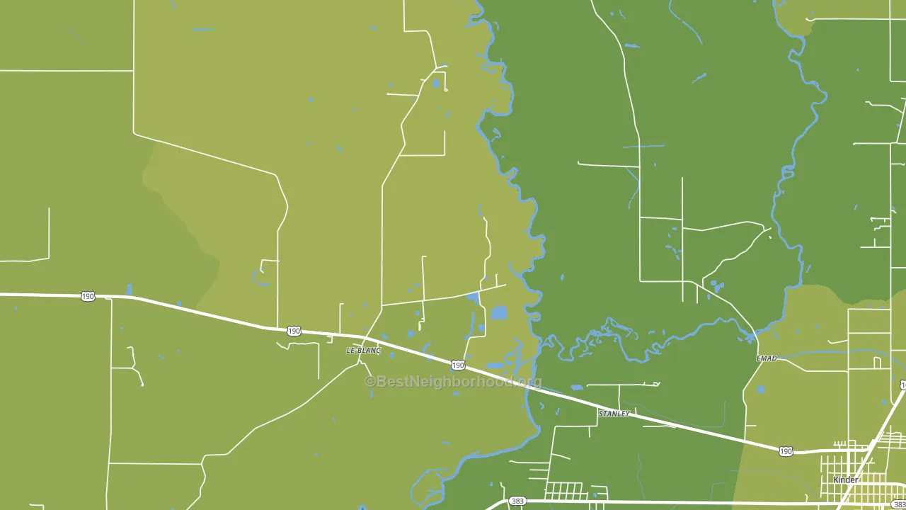 Leblanc, LA block-group voter-turnout map