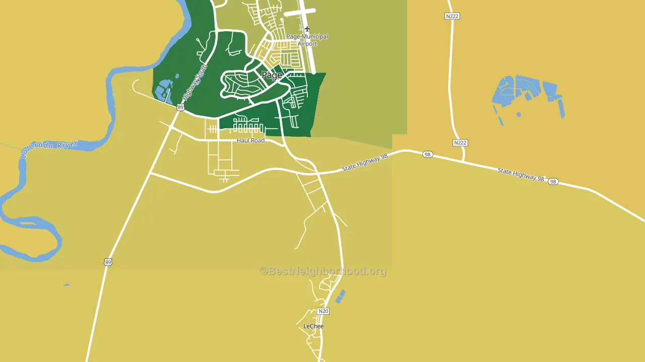 Lechee, AZ block-group voter-turnout map