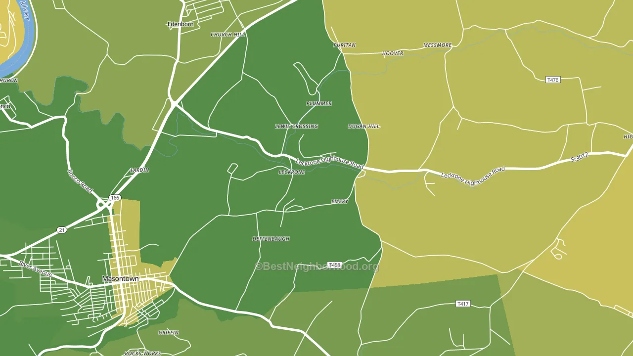Leckrone, PA block-group voter-turnout map