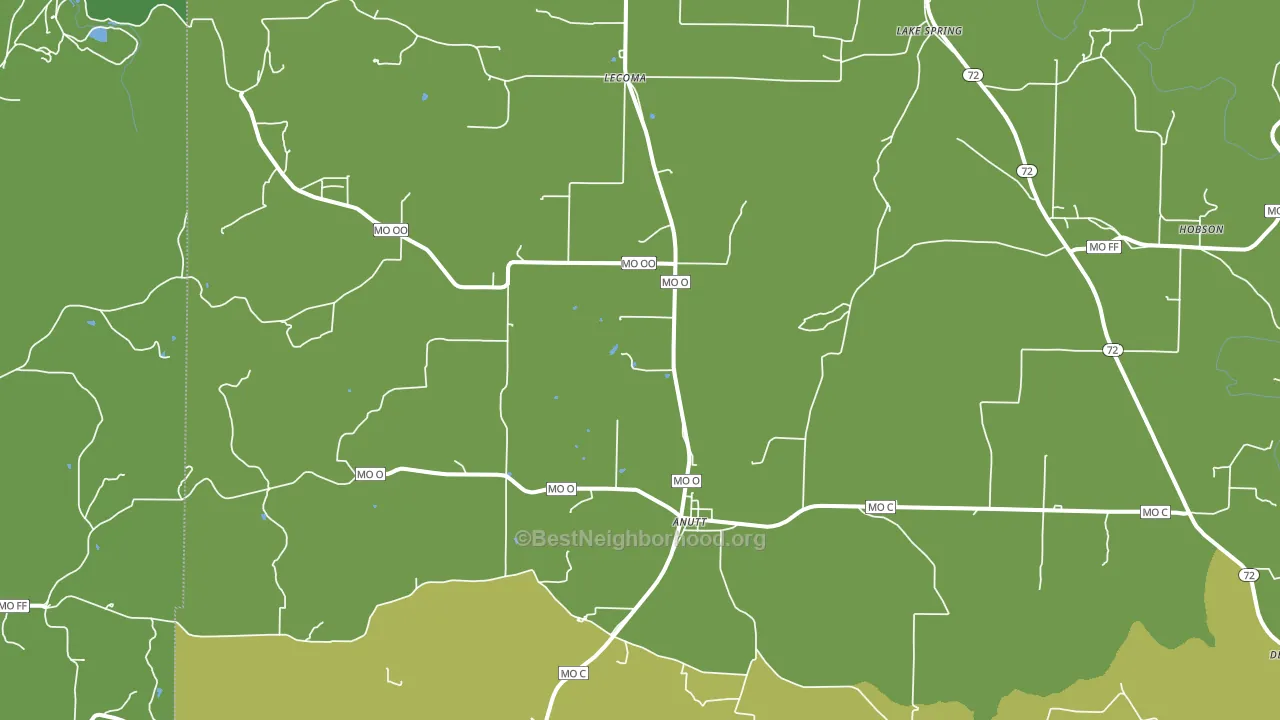 Lecoma, MO block-group voter-turnout map
