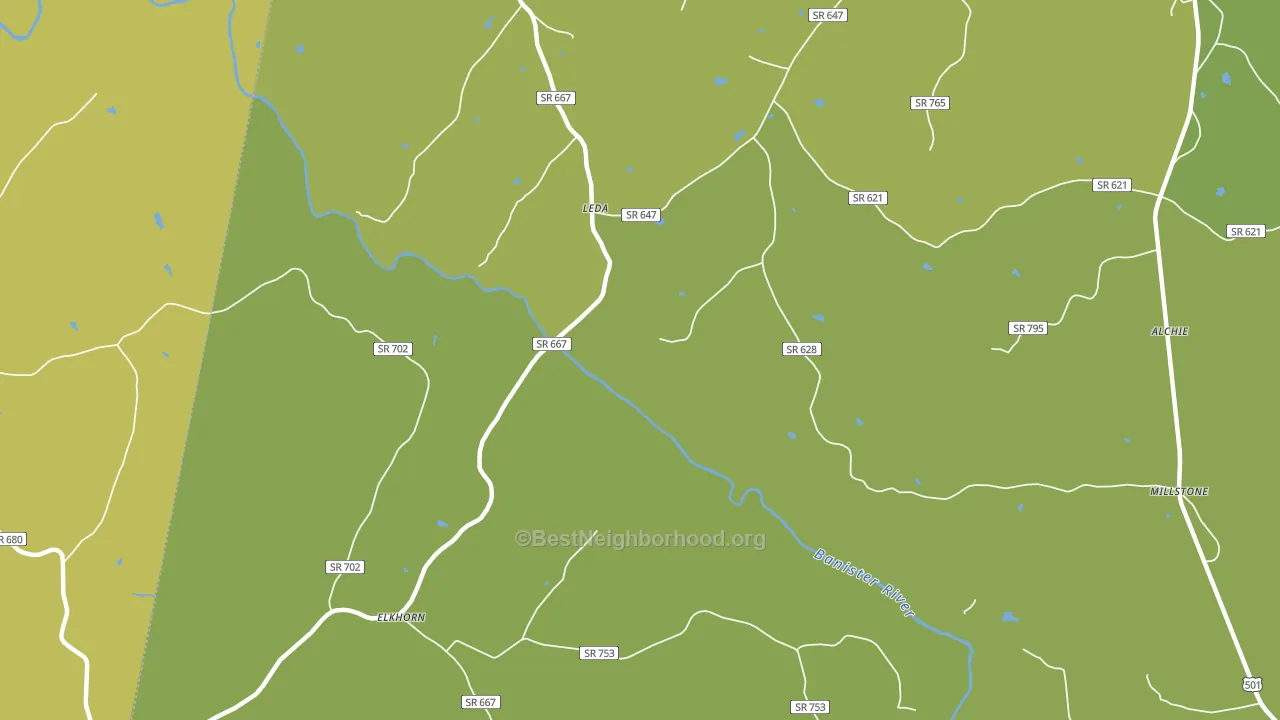 Leda, VA block-group voter-turnout map