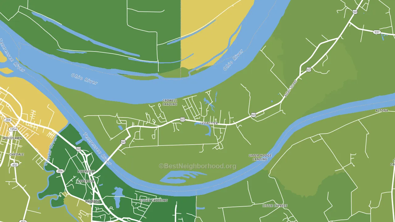 Ledbetter, KY block-group voter-turnout map