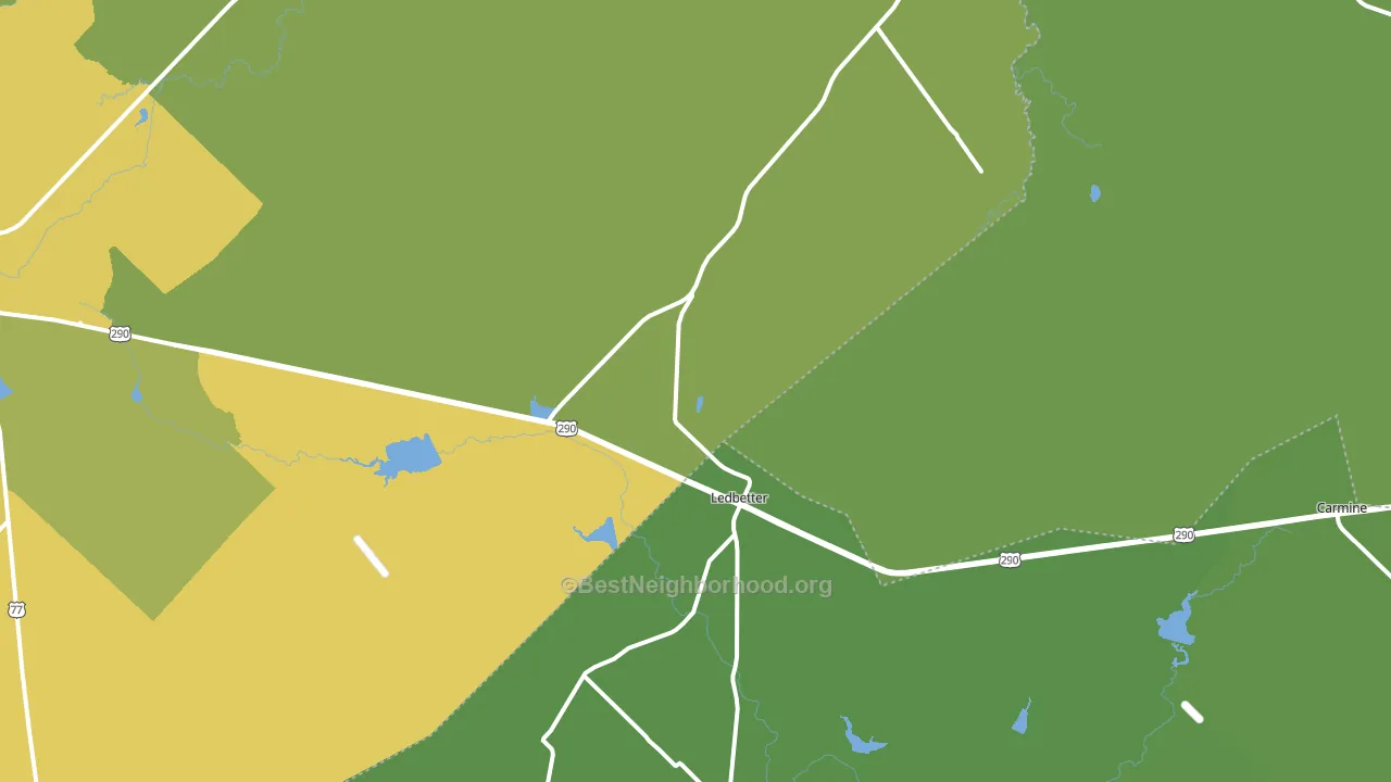 Ledbetter, TX block-group voter-turnout map