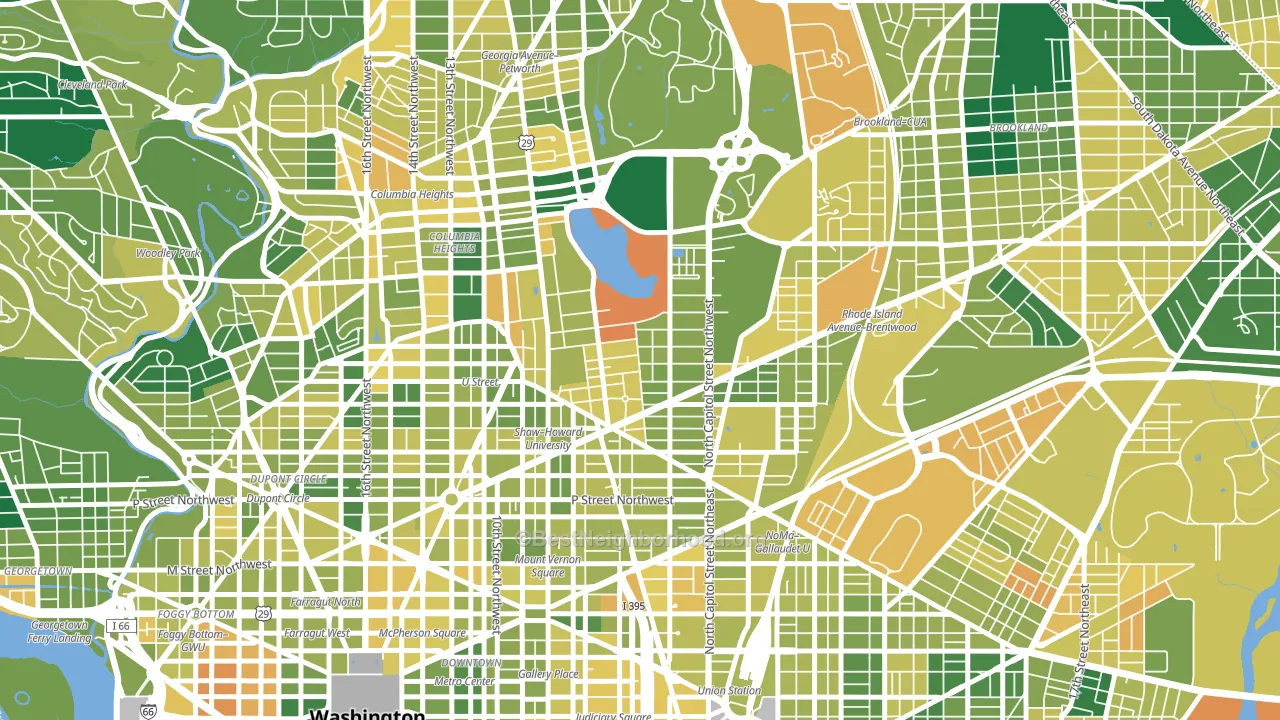 Ledroit Park, Washington, DC block-group voter-turnout map
