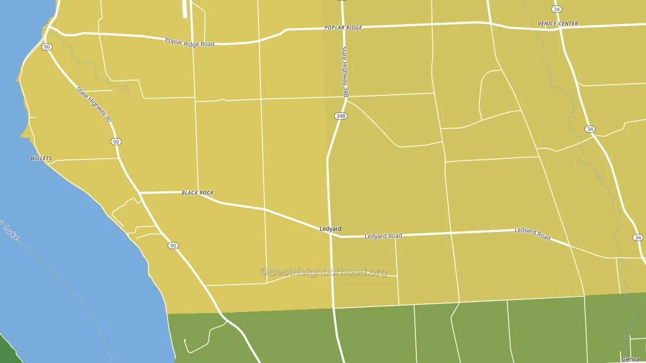 Ledyard, NY block-group voter-turnout map